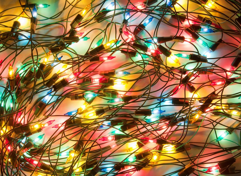 Background of colorful Christmas lights
